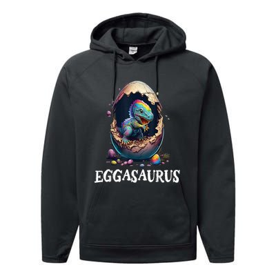 Eggasaurus Easter Dinosaur Egg Cute Performance Fleece Hoodie