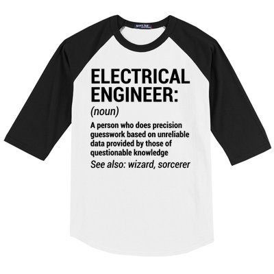 Electrical Engineer Definition Tshirt Funny Engineering Tee Baseball Sleeve Shirt