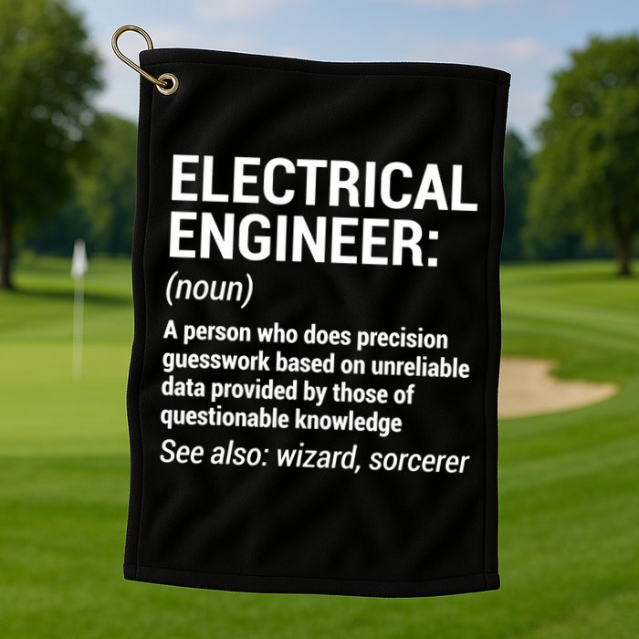 Electrical Engineer Definition Tshirt Funny Engineering Tee Golf Towel