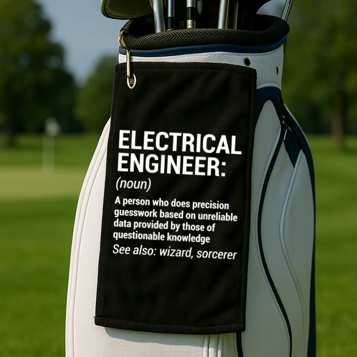 Electrical Engineer Definition Tshirt Funny Engineering Tee Golf Towel