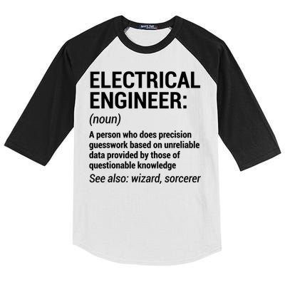 Electrical Engineer Definition Tshirt Funny Engineering Tee Kids Colorblock Raglan Jersey