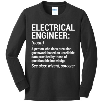 Electrical Engineer Definition Tshirt Funny Engineering Tee Kids Long Sleeve Shirt