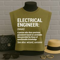 Electrical Engineer Definition Tshirt Funny Engineering Tee Garment-Dyed Women's Muscle Tee