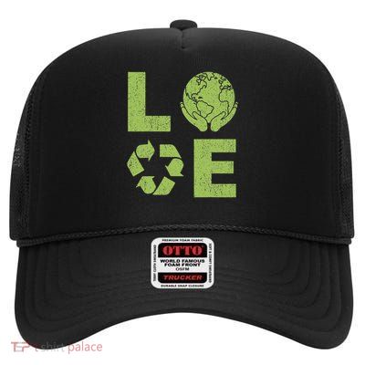 Environmental Earth Day Awareness Be Kind To Our Planet High Crown Mesh Back Trucker Hat