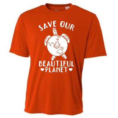 Environt Earth Day Turtles Save Our Beautiful Planet Cool Gift Cooling Performance Crew T-Shirt