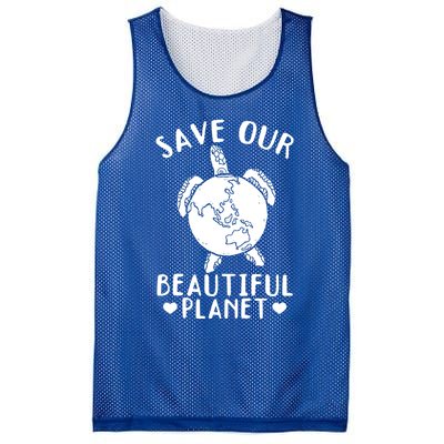 Environt Earth Day Turtles Save Our Beautiful Planet Cool Gift Mesh Reversible Basketball Jersey Tank