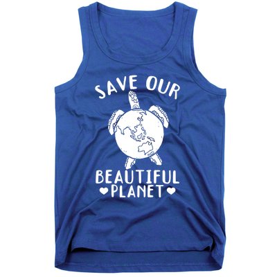 Environt Earth Day Turtles Save Our Beautiful Planet Cool Gift Tank Top