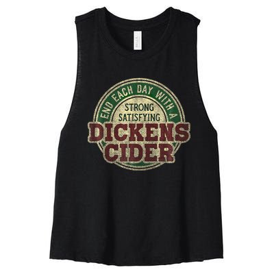 End Each Day With A Strong Satisfying Dickens Cider Women's Racerback Cropped Tank