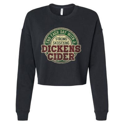 End Each Day With A Strong Satisfying Dickens Cider Cropped Pullover Crew