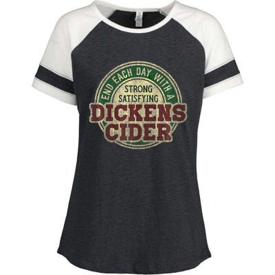 End Each Day With A Strong Satisfying Dickens Cider Enza Ladies Jersey Colorblock Tee