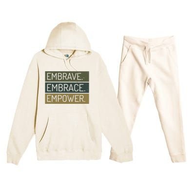 Embrave Embrace Empower Quote Premium Hooded Sweatsuit Set