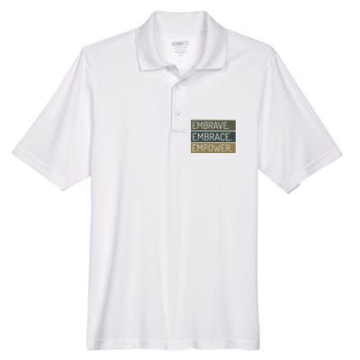 Embrave Embrace Empower Quote Men's Origin Performance Pique Polo