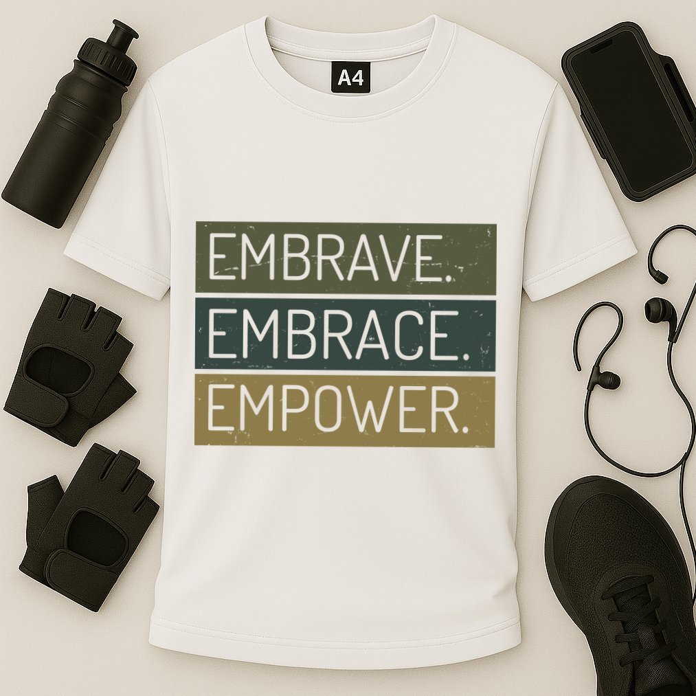 Embrave Embrace Empower Quote Cooling Performance Crew T-Shirt