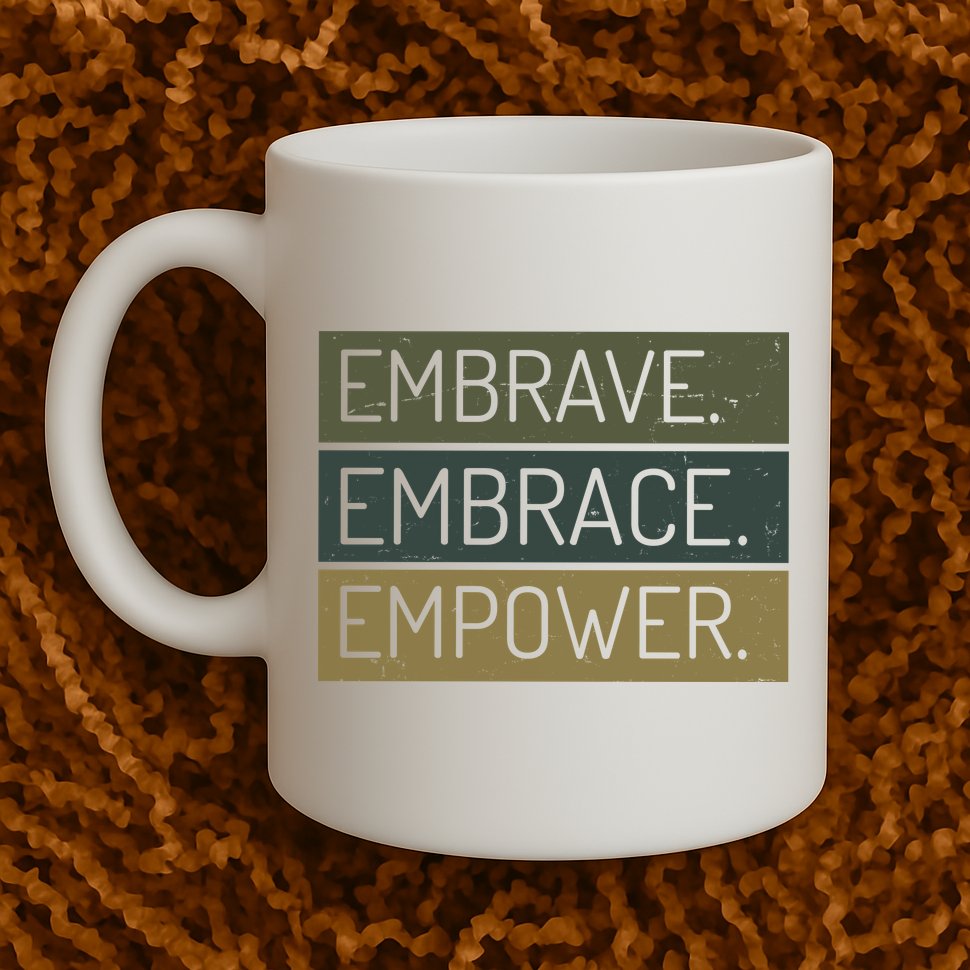 Embrave Embrace Empower Quote Mug