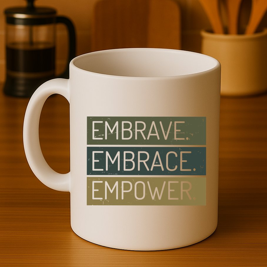 Embrave Embrace Empower Quote Mug