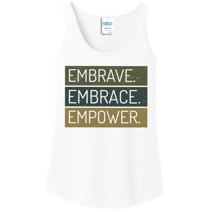 Embrave Embrace Empower Quote Ladies Essential Tank