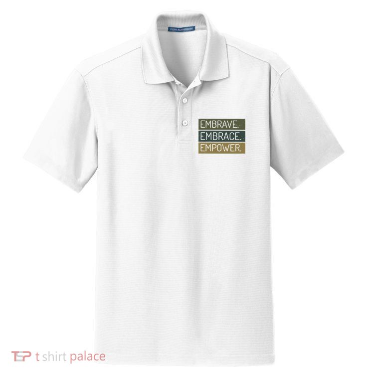 Embrave Embrace Empower Quote Dry Zone Grid Polo