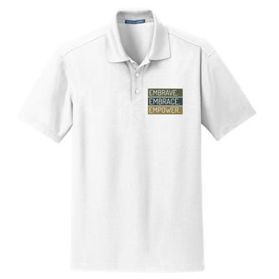 Embrave Embrace Empower Quote Dry Zone Grid Polo