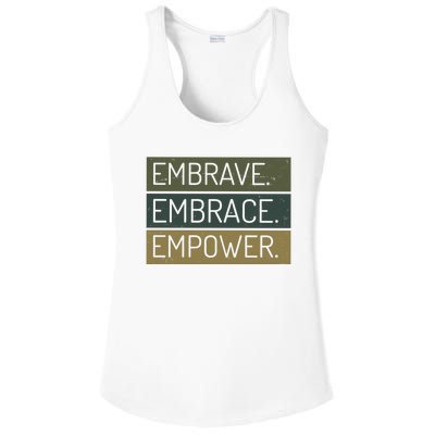 Embrave Embrace Empower Quote Ladies PosiCharge Competitor Racerback Tank