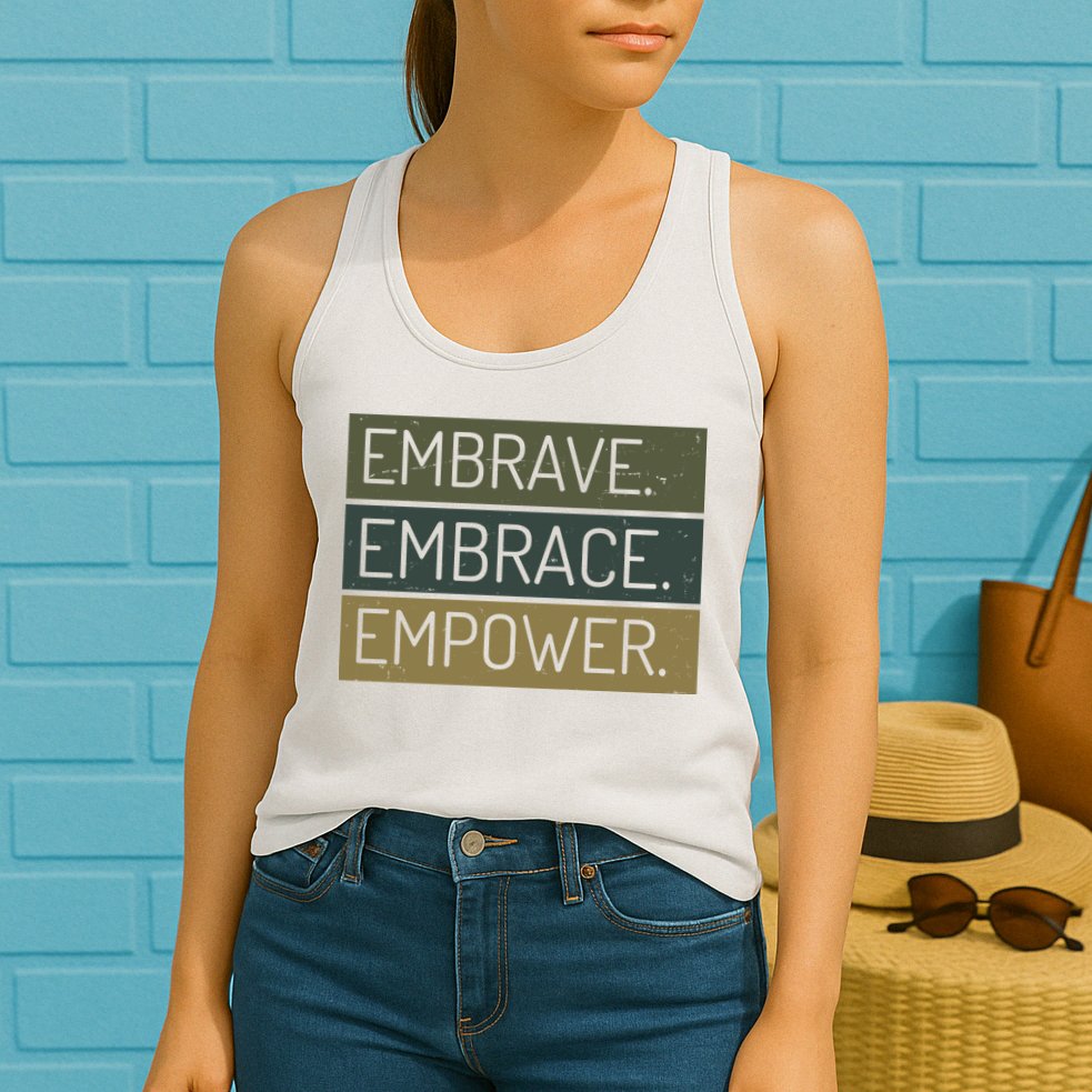 Embrave Embrace Empower Quote Womens Tank Top