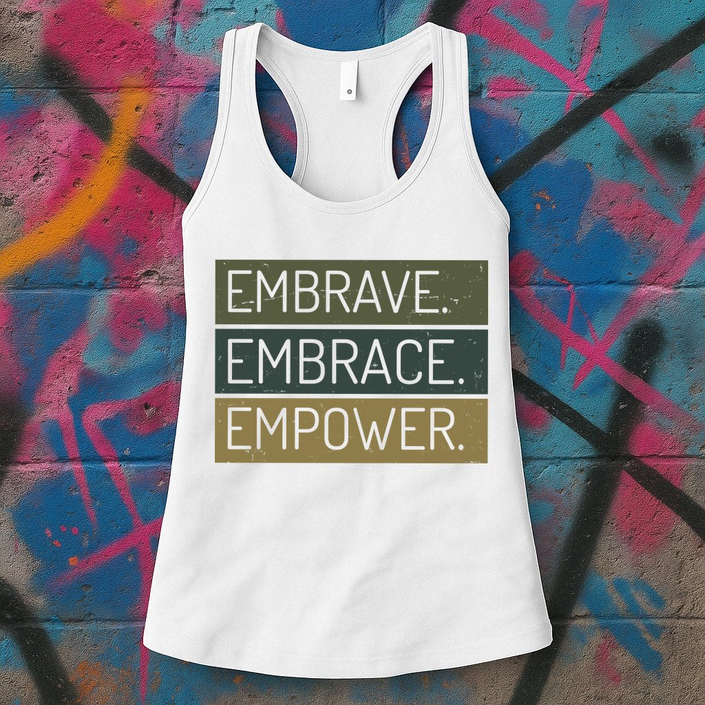 Embrave Embrace Empower Quote Womens Tank Top