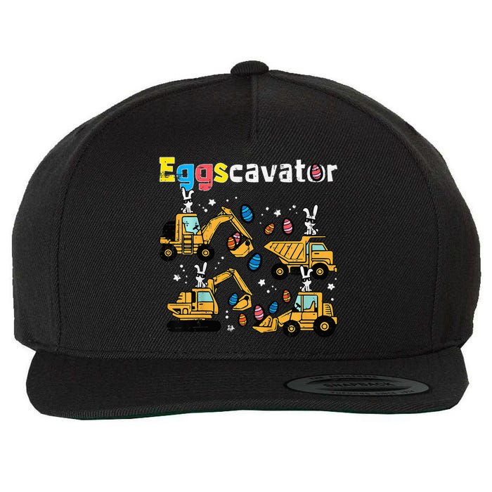 Eggscavator Easter Egg Hunt Construction Trucks Wool Snapback Cap