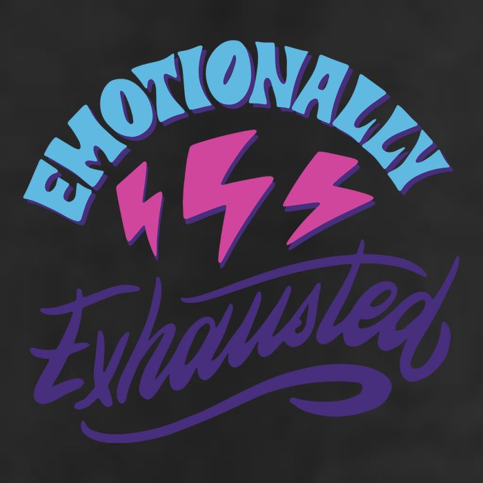 Emotionally Exhausted 7 Panel Mesh Trucker Snapback Hat