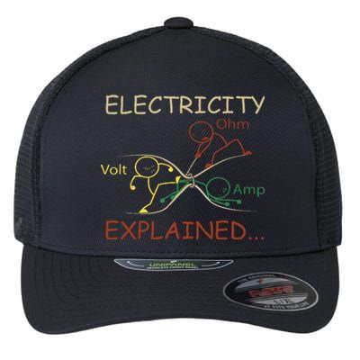 Electricity Explained Electrical Engineer Teacher School Flexfit Unipanel Trucker Cap