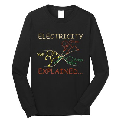 Electricity Explained Electrical Engineer Teacher School Long Sleeve Shirt