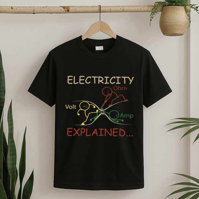 Electricity Explained Electrical Engineer Teacher School T-Shirt
