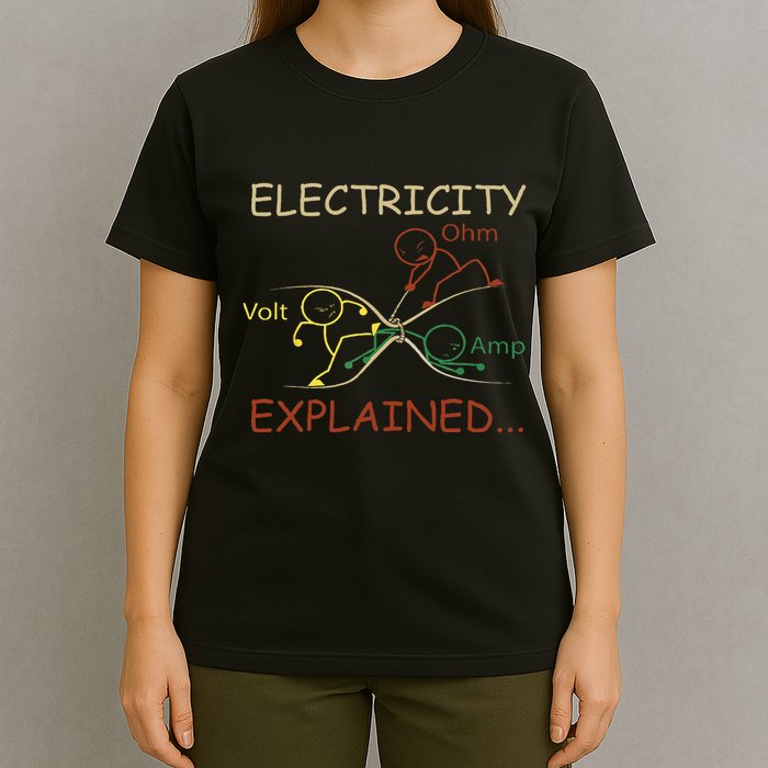 Electricity Explained Electrical Engineer Teacher School T-Shirt