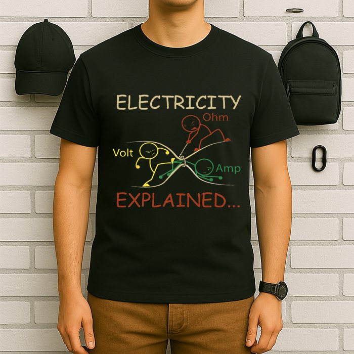 Electricity Explained Electrical Engineer Teacher School T-Shirt
