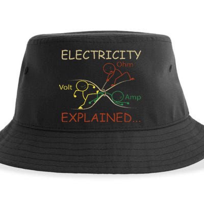 Electricity Explained Electrical Engineer Teacher School Sustainable Bucket Hat