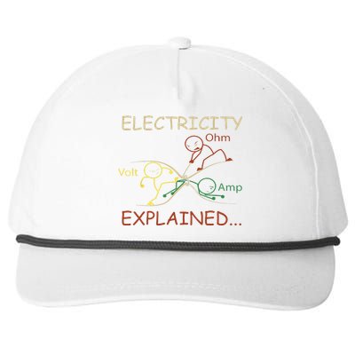 Electricity Explained Electrical Engineer Teacher School Snapback Five-Panel Rope Hat