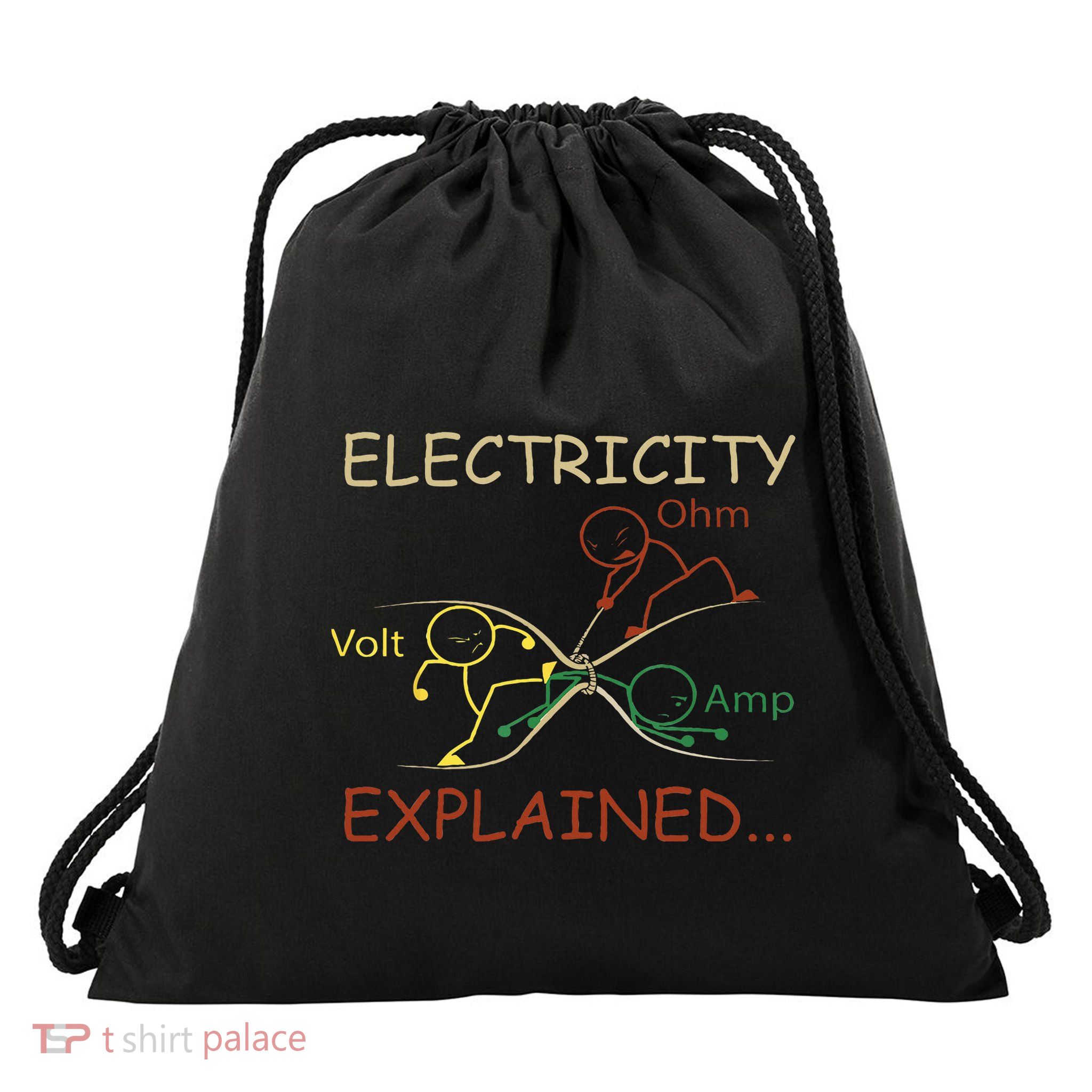 Electricity Explained Electrical Engineer Teacher School Drawstring Bag