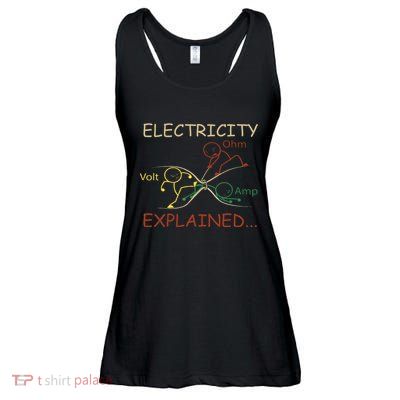 Electricity Explained Electrical Engineer Teacher School Ladies Essential Flowy Tank
