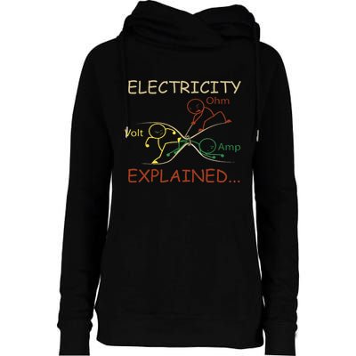 Electricity Explained Electrical Engineer Teacher School Womens Funnel Neck Pullover Hood
