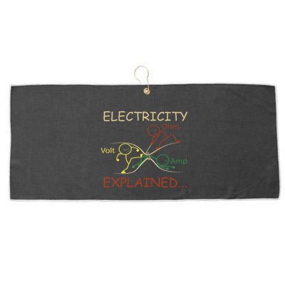 Electricity Explained Electrical Engineer Teacher School Large Microfiber Waffle Golf Towel