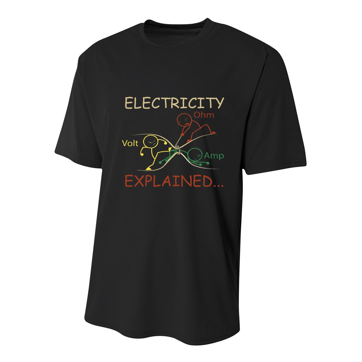 Electricity Explained Electrical Engineer Teacher School Youth Performance Sprint T-Shirt