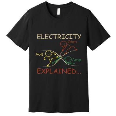 Electricity Explained Electrical Engineer Teacher School Premium T-Shirt