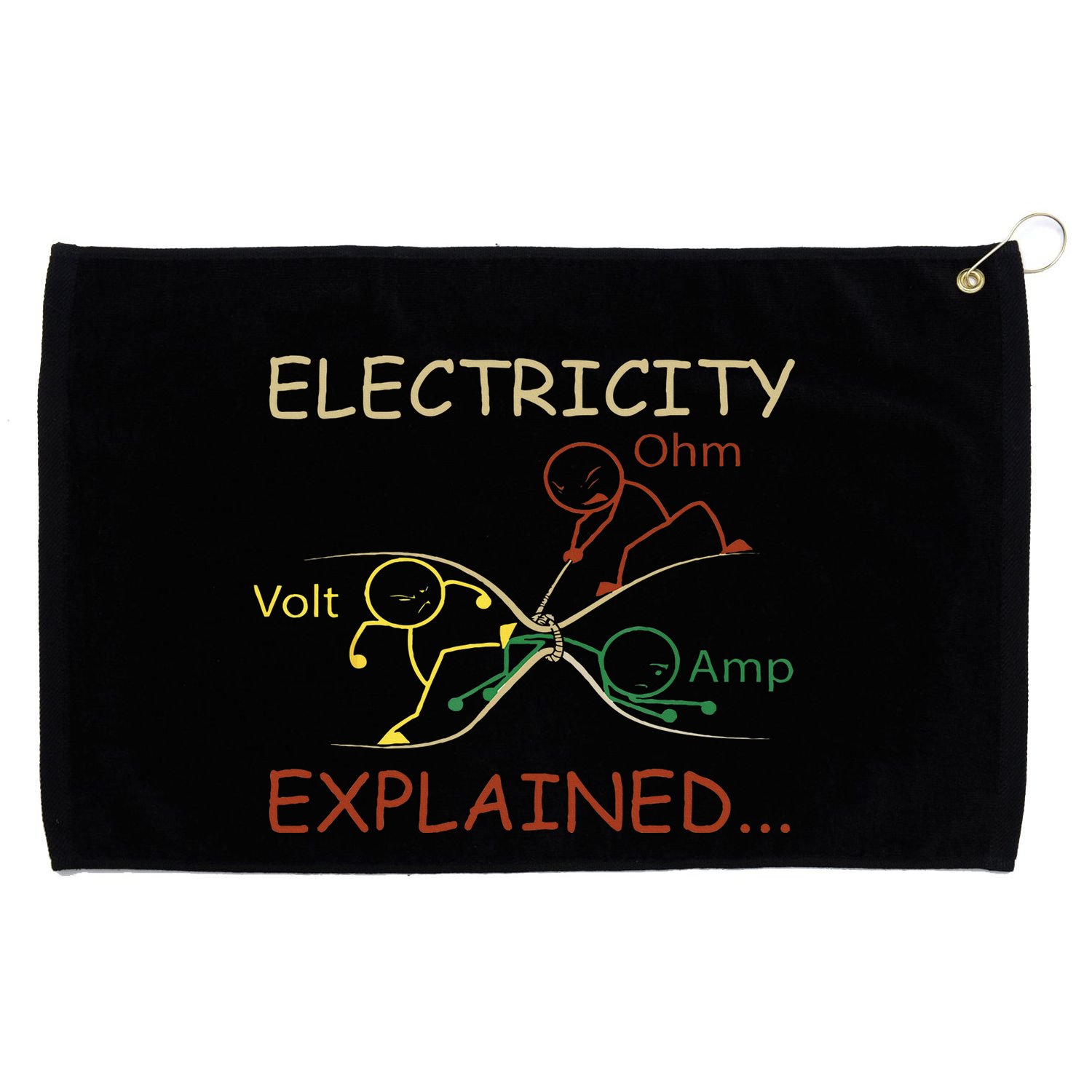 Electricity Explained Electrical Engineer Teacher School Grommeted Golf Towel