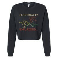 Electricity Explained Electrical Engineer Teacher School Cropped Pullover Crew