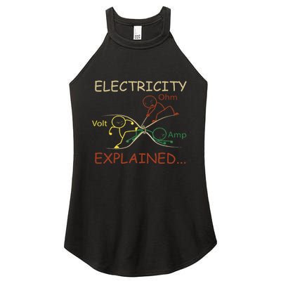 Electricity Explained Electrical Engineer Teacher School Women's Perfect Tri Rocker Tank