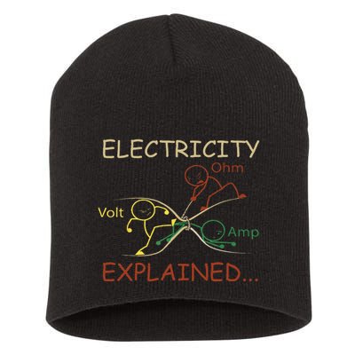 Electricity Explained Electrical Engineer Teacher School Short Acrylic Beanie