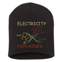 Electricity Explained Electrical Engineer Teacher School Short Acrylic Beanie