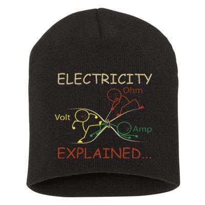 Electricity Explained Electrical Engineer Teacher School Short Acrylic Beanie