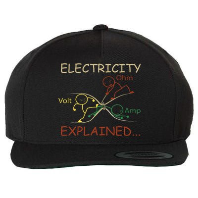 Electricity Explained Electrical Engineer Teacher School Wool Snapback Cap