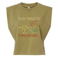 Electricity Explained Electrical Engineer Teacher School Garment-Dyed Women's Muscle Tee