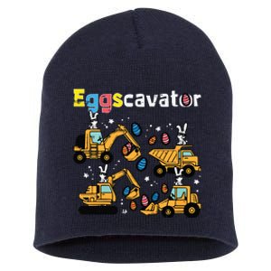 Eggscavator Easter Egg Hunt Construction Trucks Short Acrylic Beanie