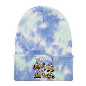 Eggscavator Easter Egg Hunt Construction Trucks Tie Dye 12in Knit Beanie